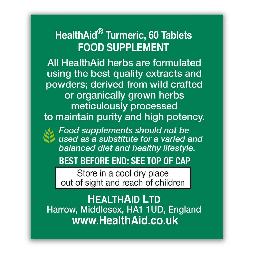 Turmeric (Curcumin) 750mg Equivalent 60 Tablets [BLACK FRIDAY] - Eco Natural Products - HealthAid - Food Supplement