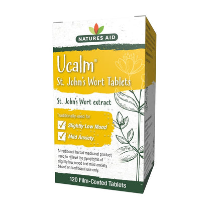 Ucalm 300mg (St Johns Wort) 120 Tablets - Natures Aid - Vitamins & Supplements - Eco Natural Products