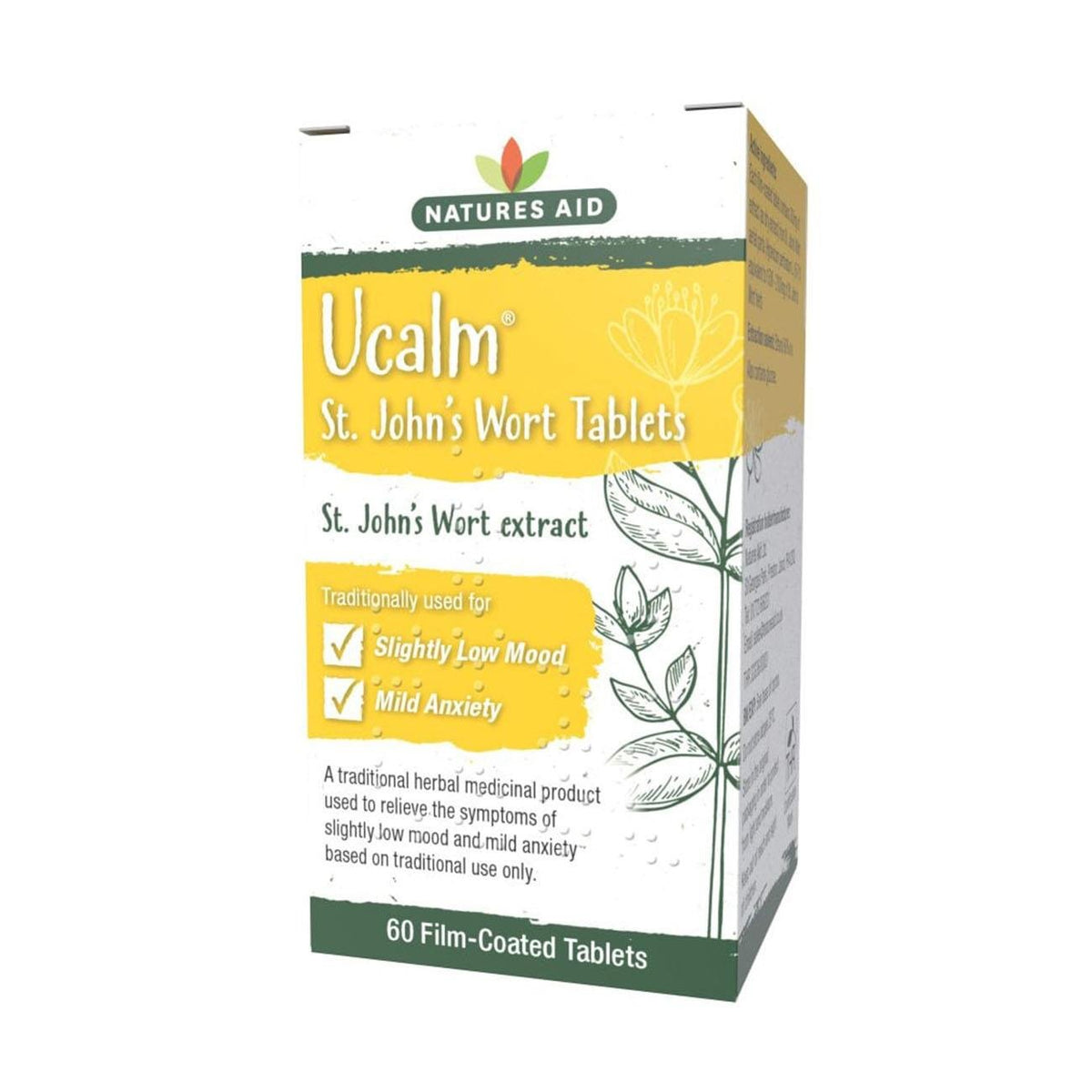 Ucalm St John's Wort 300mg 120 Tablets pack - Natures Aid