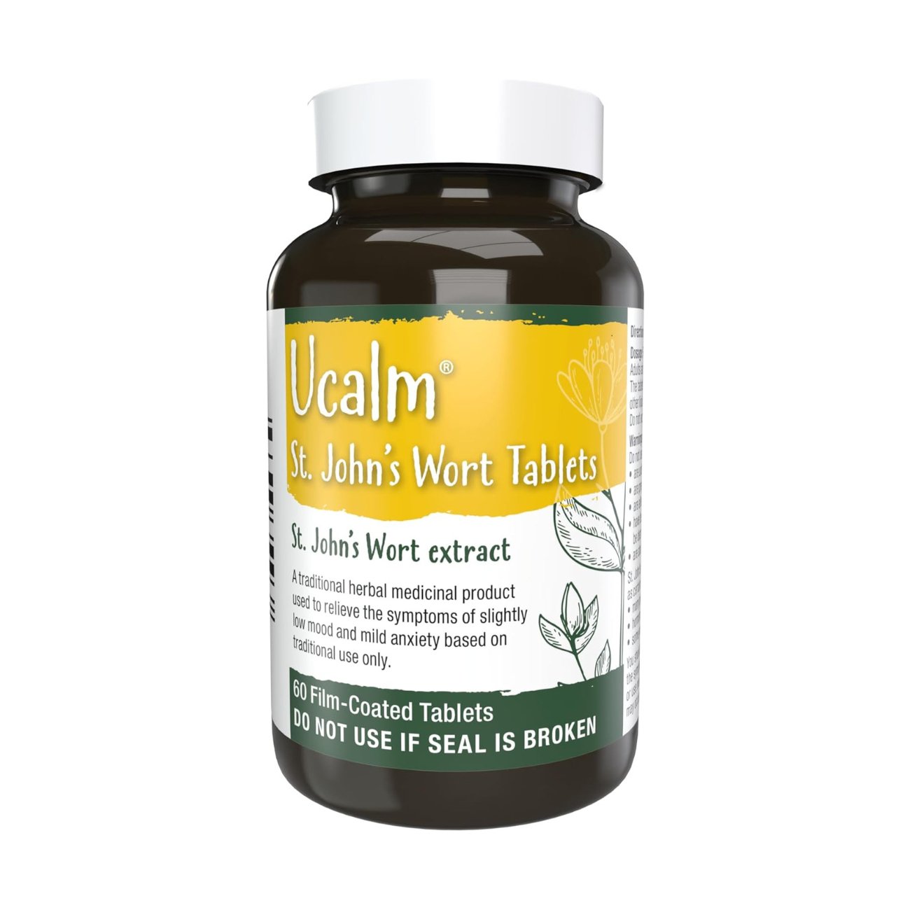 Ucalm St John's Wort 300mg 60 Tablets - Natures Aid - Vitamins & Supplements - Eco Natural Products