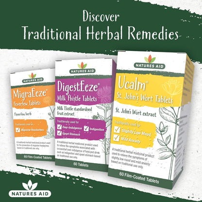 Ucalm St John's Wort 300mg 60 Tablets - Natures Aid - Vitamins & Supplements - Eco Natural Products