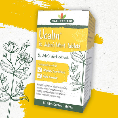Ucalm St John's Wort 300mg 60 Tablets - Natures Aid - Vitamins & Supplements - Eco Natural Products
