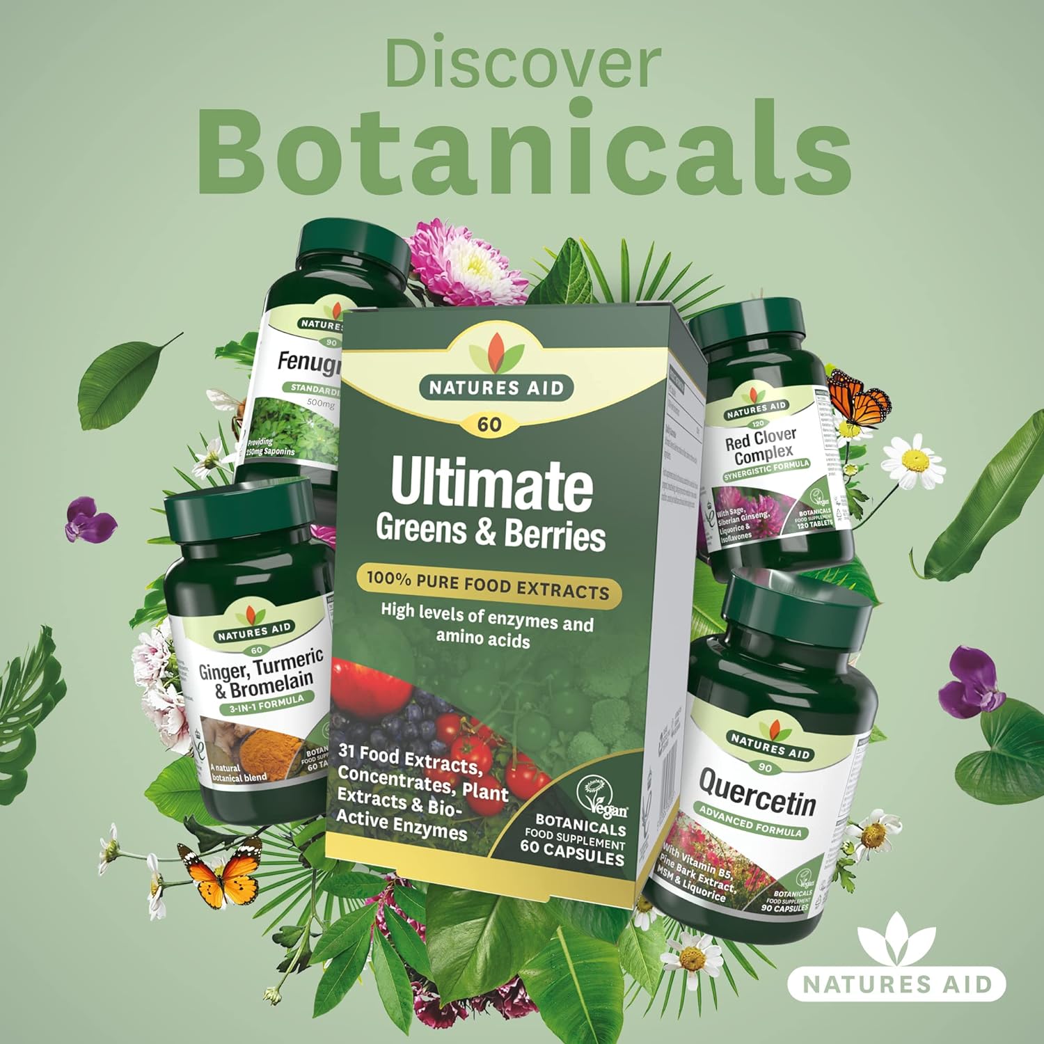 Ultimate Greens & Berries 60 Capsules - Natures Aid - Vitamins & Supplements - Eco Natural Products