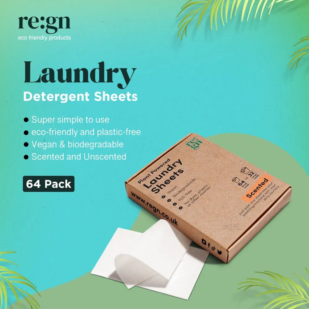 Unscented Laundry Sheets Pack of 64 - Re:gn - Laundry Detergent - Re:gn