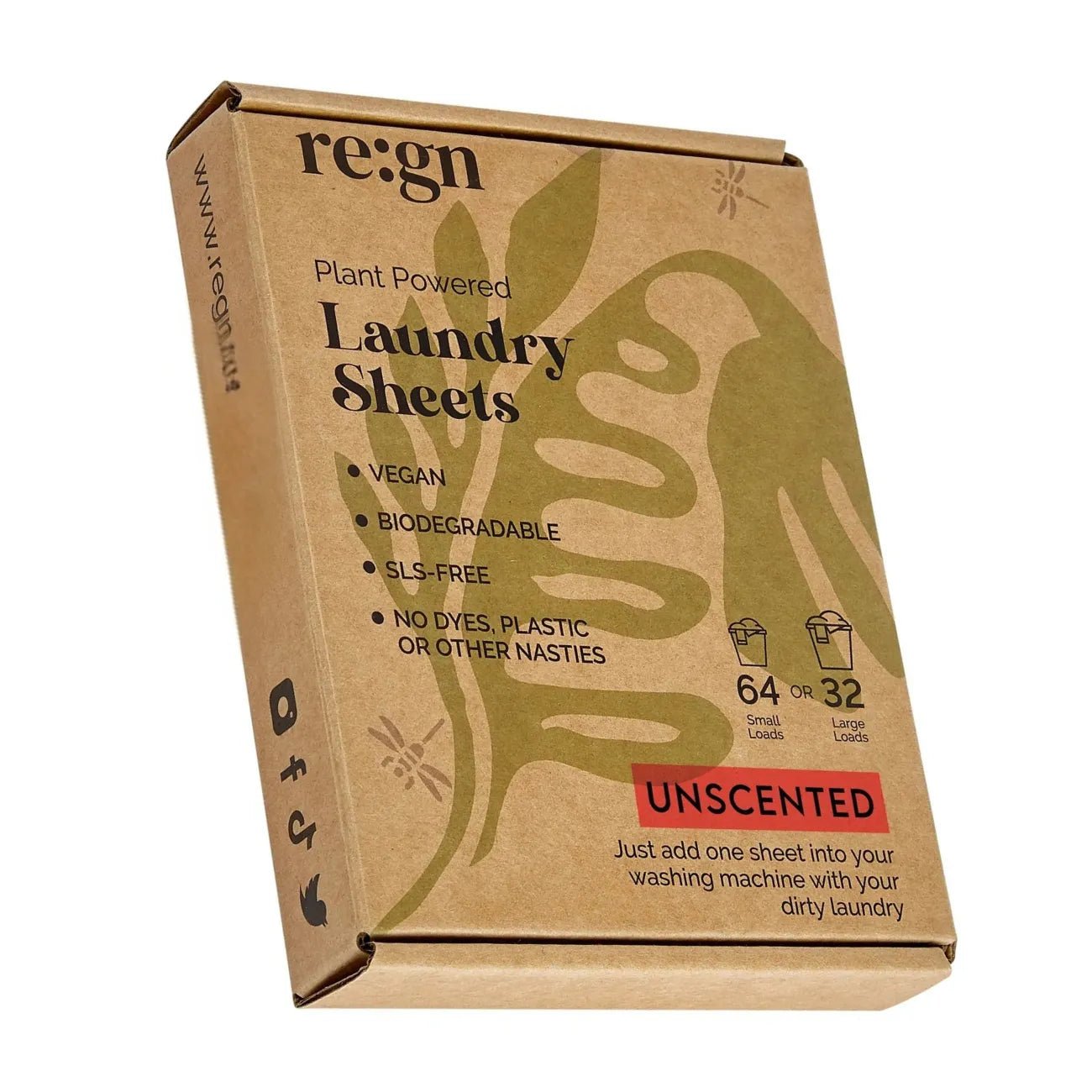 Unscented Laundry Sheets Pack of 64 - Re:gn - Laundry Detergent - Re:gn