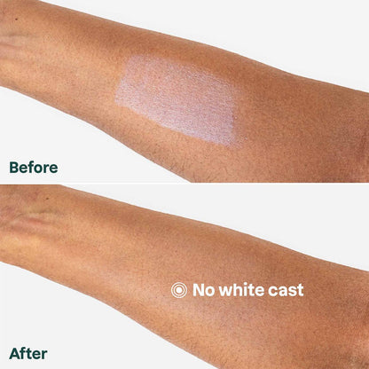 Attitude Sunly Unscented SPF 30 Sunscreen Stick in biodegradable packaging showing no white cast on skin