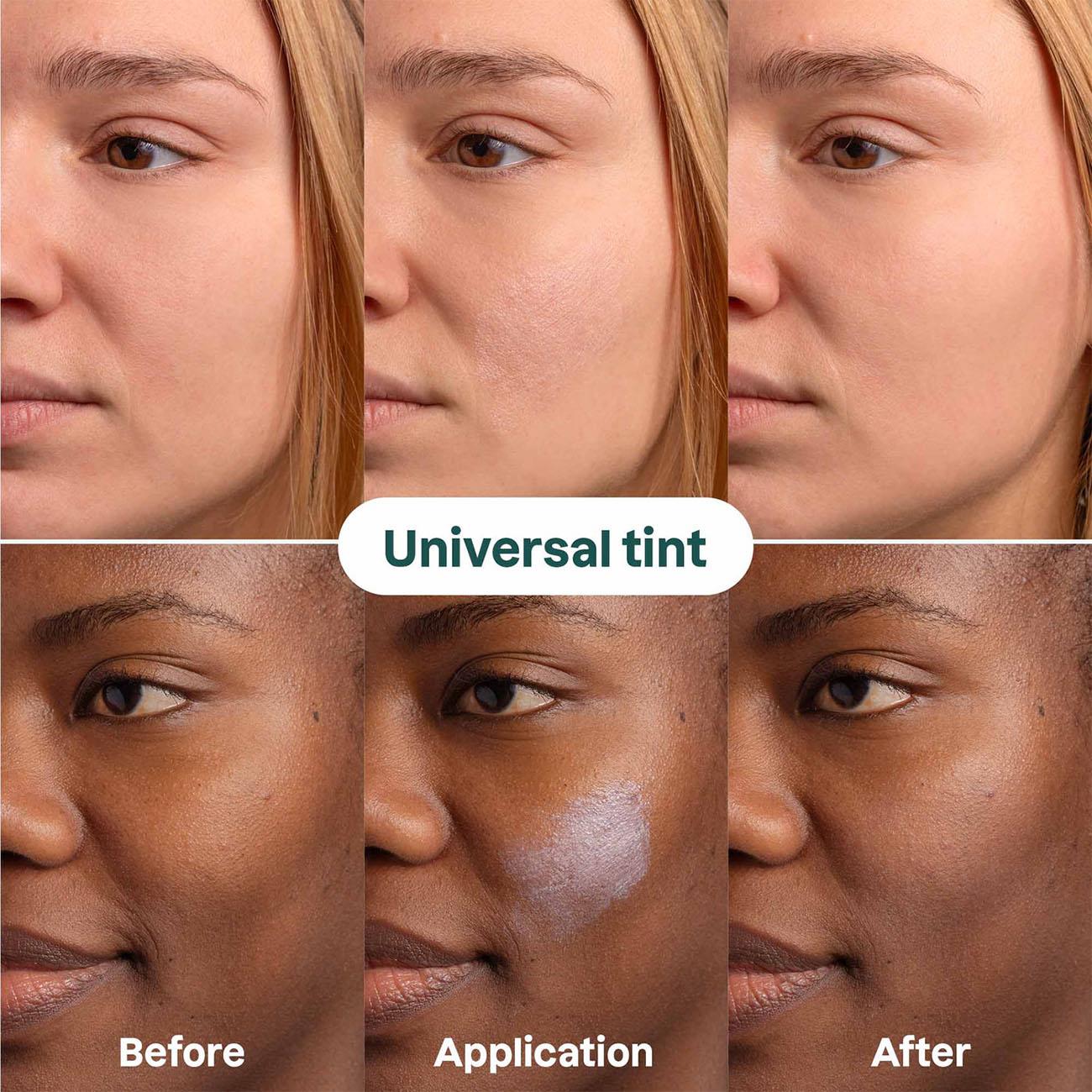 Attitude Sunly Unscented Tinted Mineral Sunscreen Face Stick SPF 30 showing it is universal tint