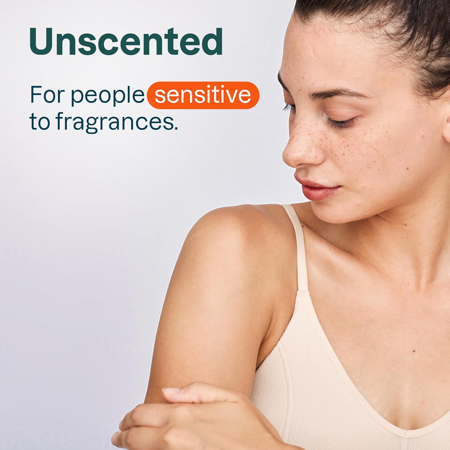 Attitude Sunly Unscented Tinted Mineral Sunscreen Face Stick SPF 30  showing the sunscreen is for people sensitive to fragrances