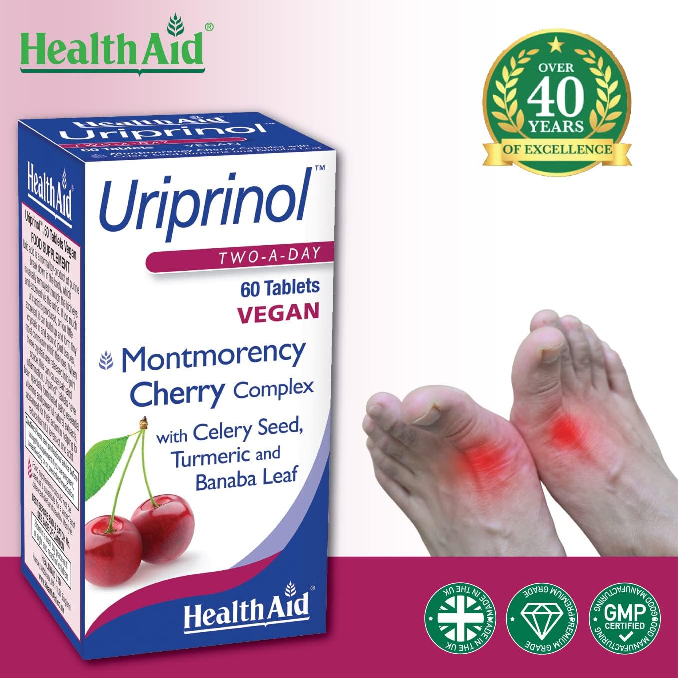 Uriprinol Montmorency Cherry Complex 60's - HealthAid - Vitamins & Supplements - Eco Natural Products