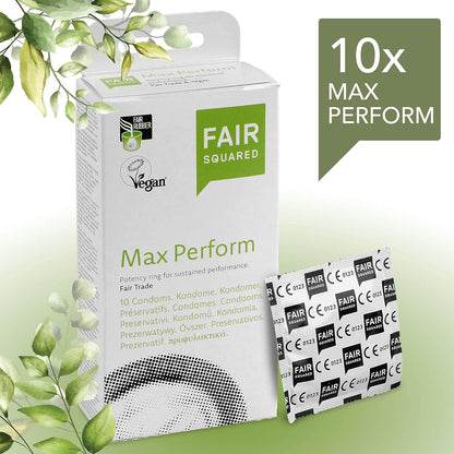 Vegan Condoms Max Perform 8 pieces - Fair Squared - Vegan Condoms - Eco Natural Products