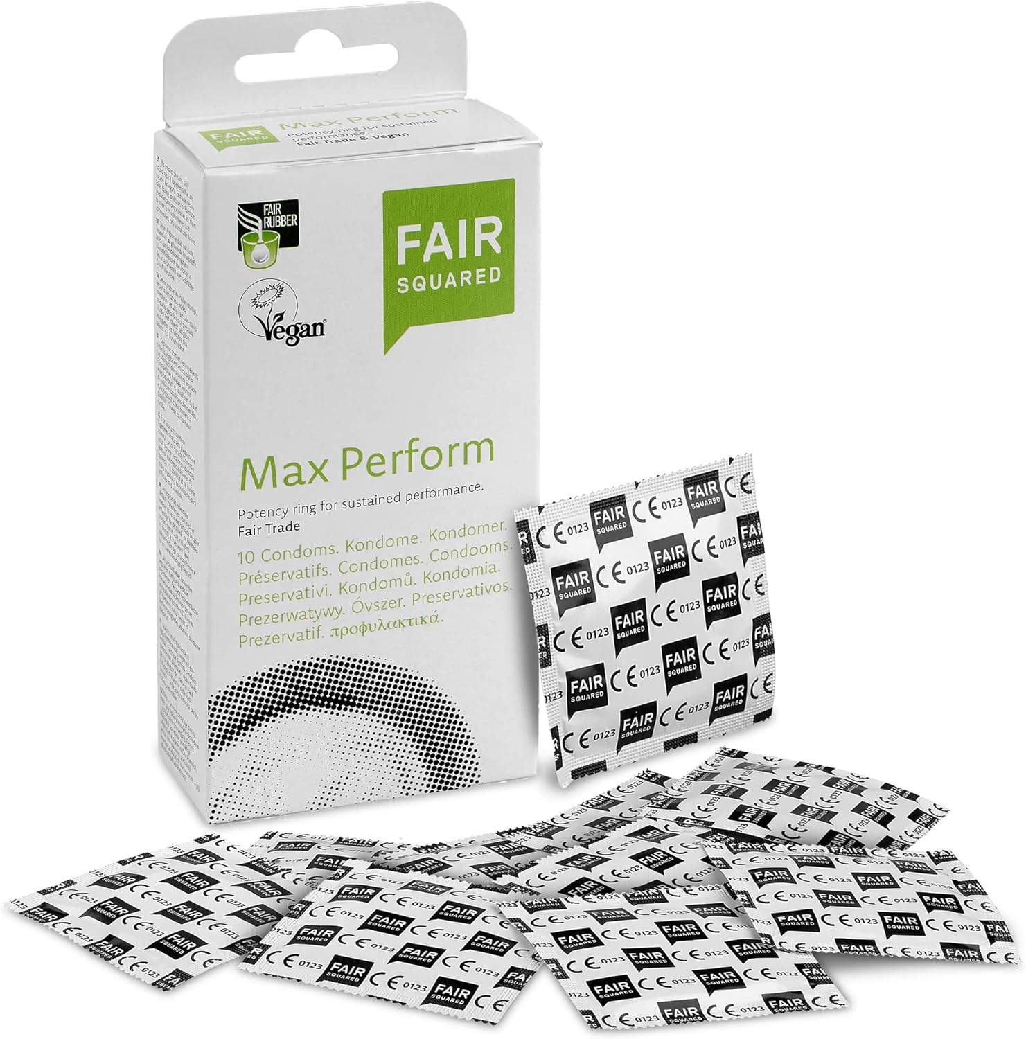 Vegan Condoms Max Perform 8 pieces - Fair Squared - Vegan Condoms - Eco Natural Products