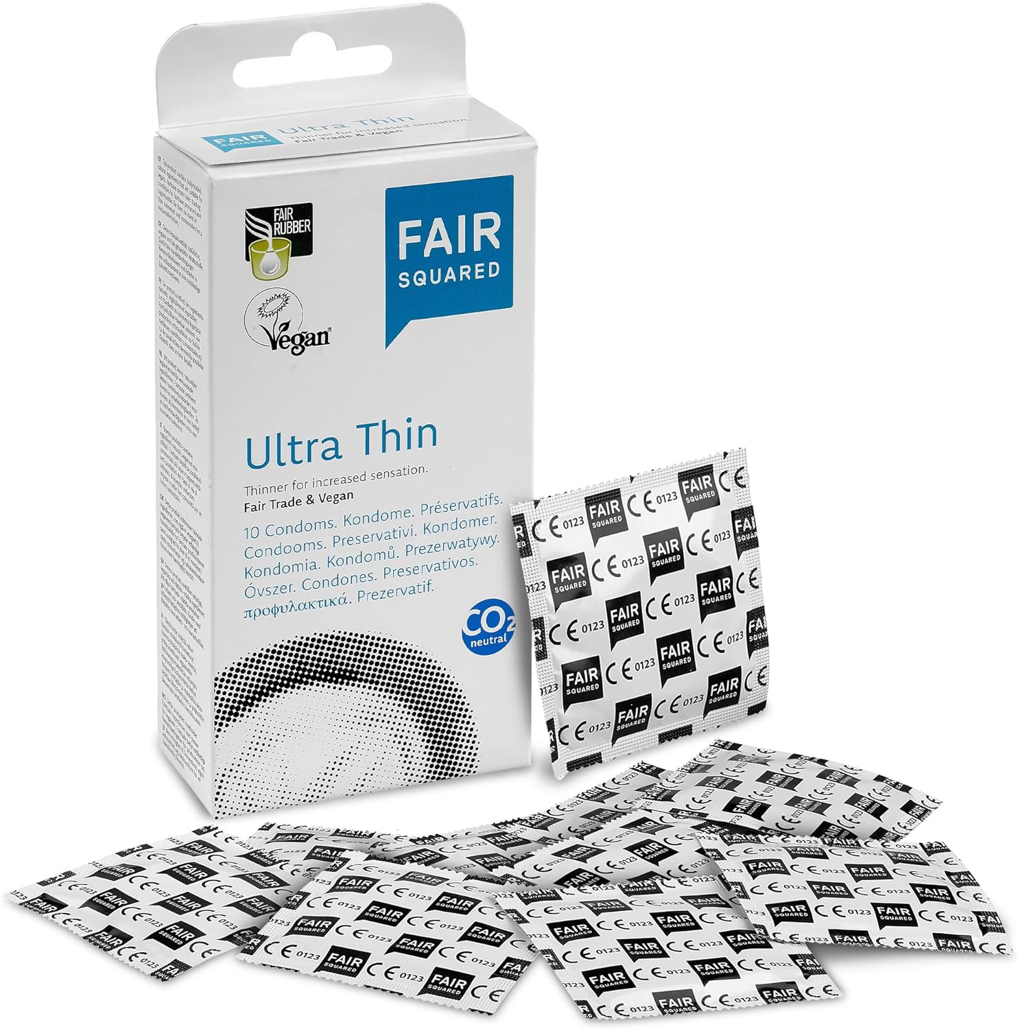 Vegan Condoms Ultra thin 10 pack - Fair Squared - Condoms - Eco Natural Products