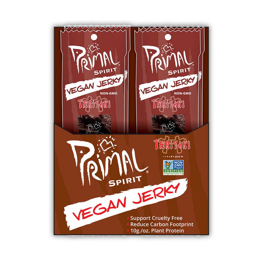 Vegan Jerky Strips Teriyaki 28g - Primal Spirit - Snack bar - Eco Natural Products