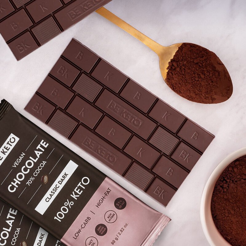 Vegan Keto Chocolate MCT Classic Dark 80g - Be Keto - Chocolate Bar - Be Keto
