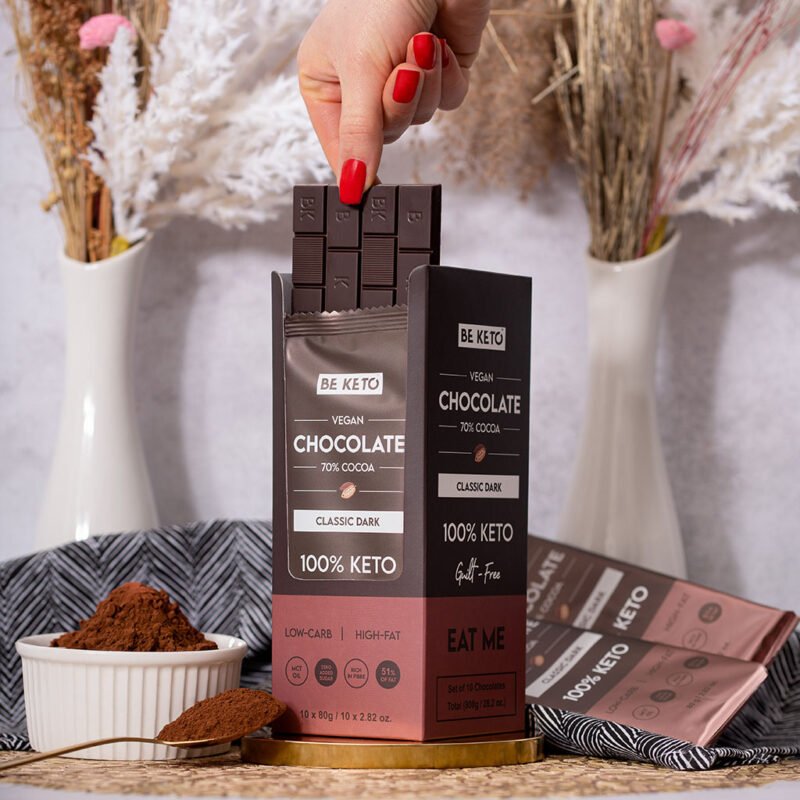 Vegan Keto Chocolate MCT Classic Dark 80g - Be Keto - Chocolate Bar - Be Keto