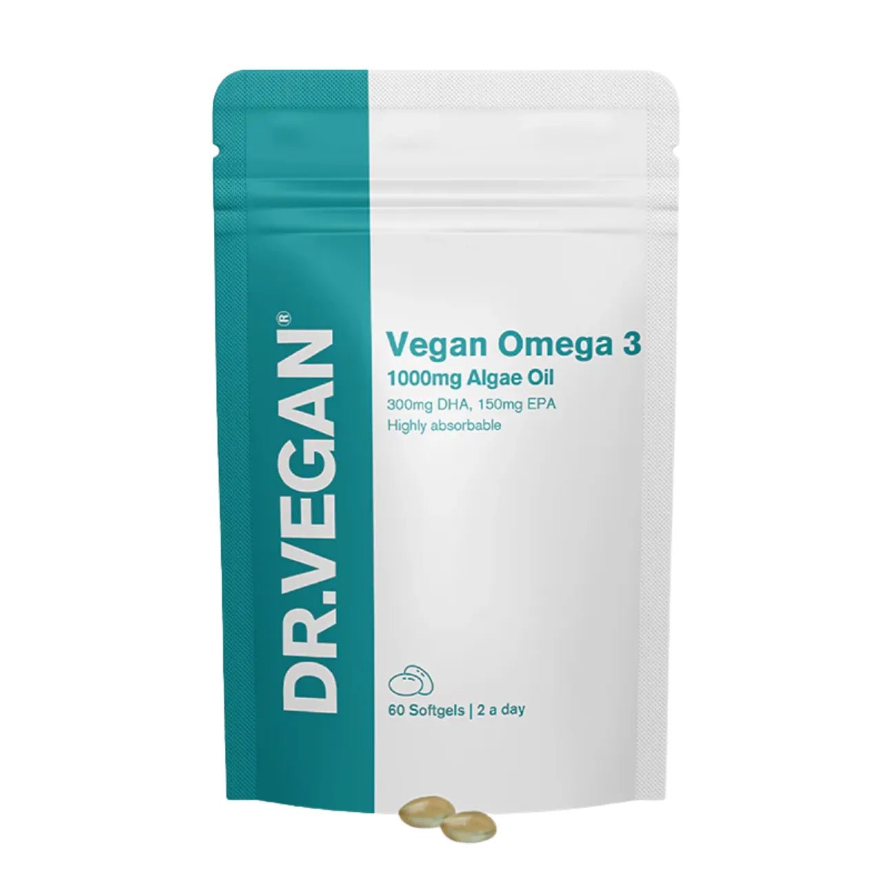 Vegan Omega 3 300mg DHA 60 Softgels - Dr Vegan - Amino Acids - Dr Vegan