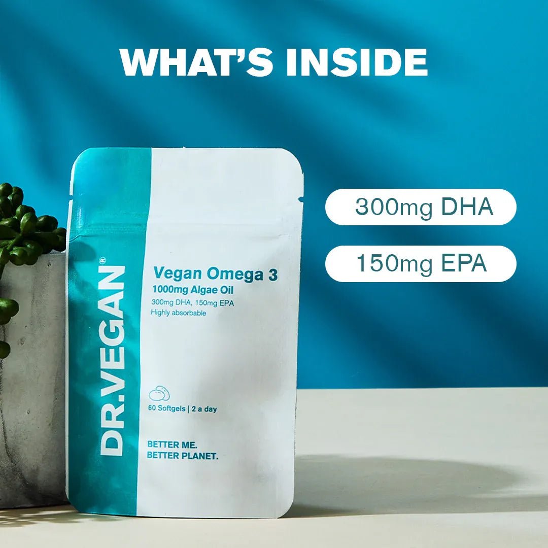 Vegan Omega 3 300mg DHA 60 Softgels - Dr Vegan - Amino Acids - Dr Vegan