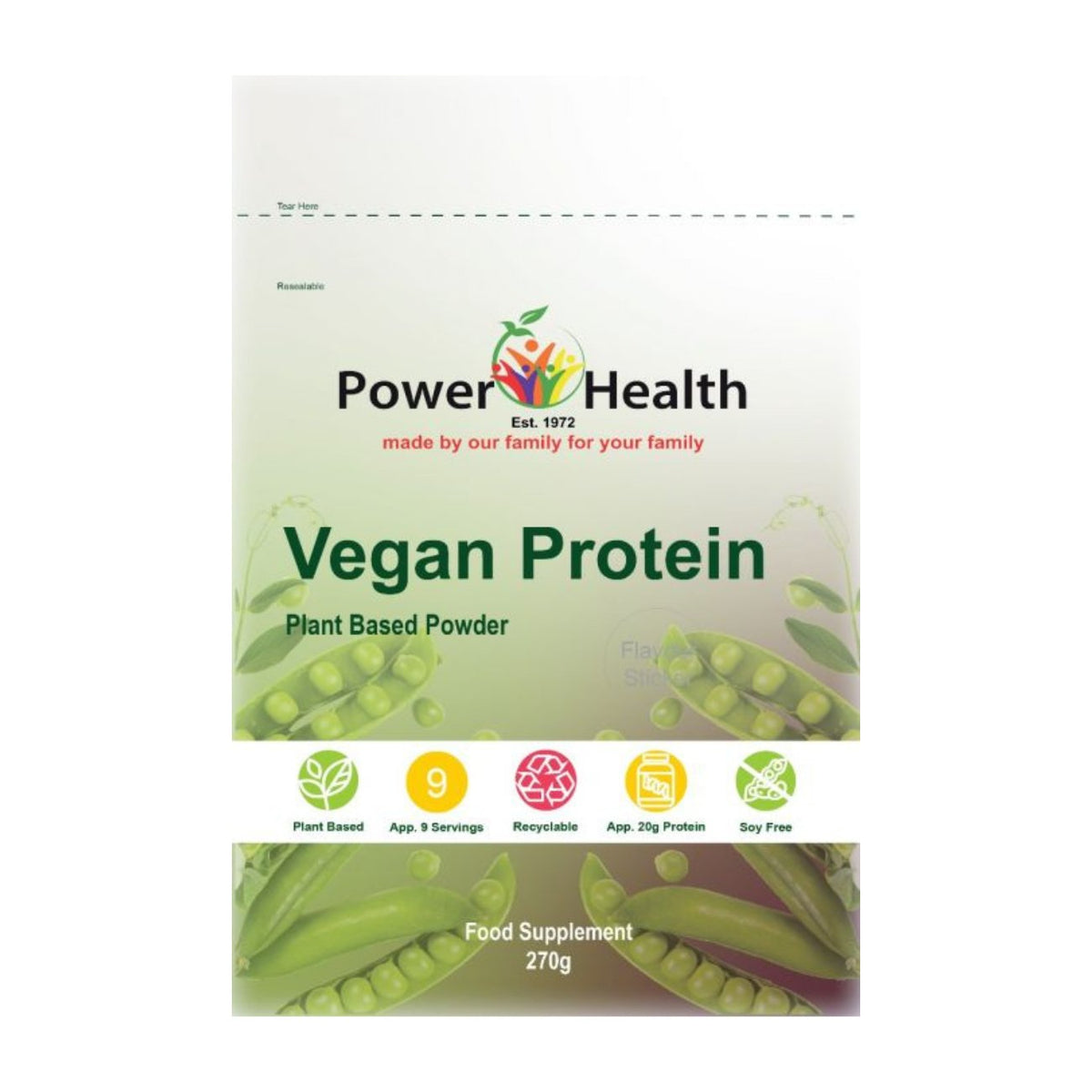 Vegan Protein Powder Seriously Berry Flavour 270g - Power Health - Food Supplement - Eco Natural Products