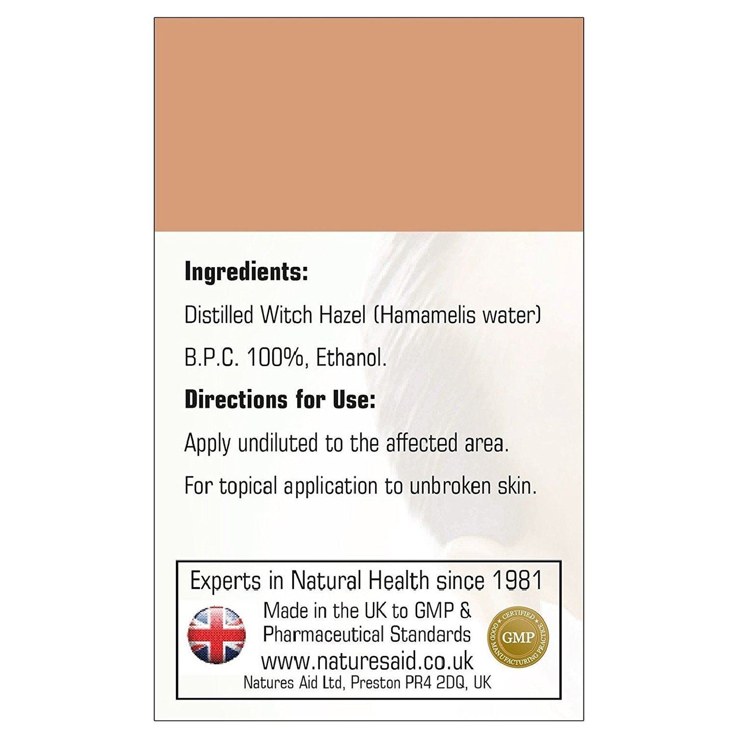 Vegan Witch Hazel Oil 150ml - Natures Aid - Skin Tonic And Cleansing Lotion - Eco Natural Products