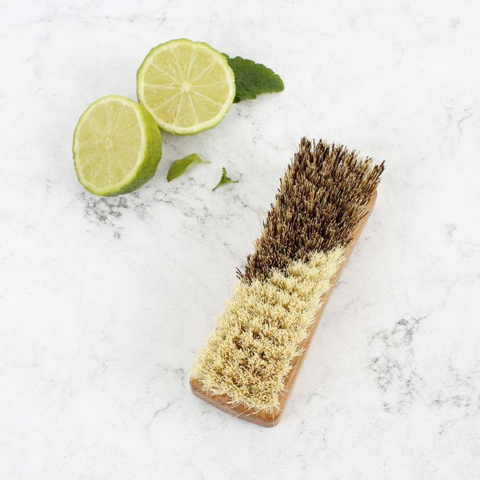 Wooden Vegetable Brush Plant Based Bristles — plastic-free, FSC beechwood bottom view