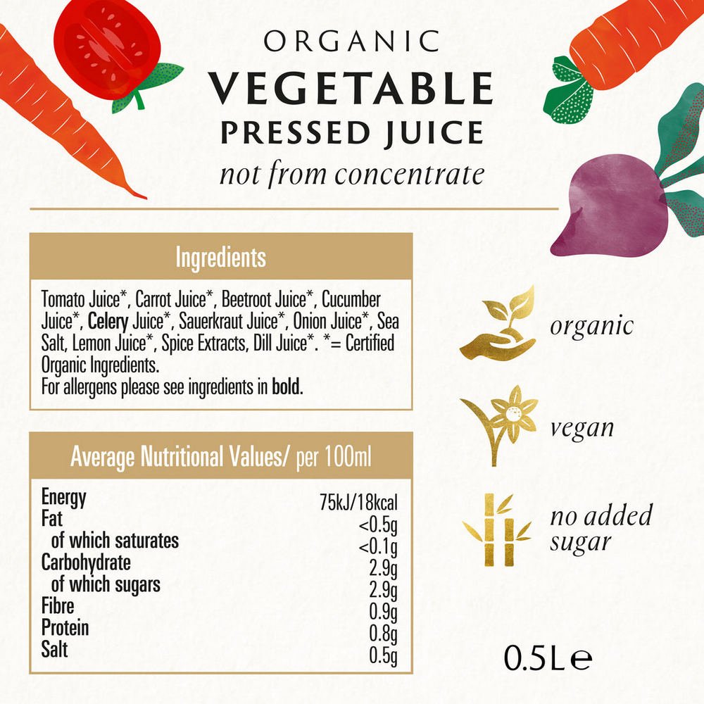 Vegetable Juice Pressed 0.5L - Biona - Juice - Eco Natural Products