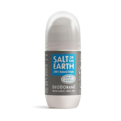 Vetiver & Citrus Refillable Roll - On Deodorant 75ml - Salt Of the Earth - Deodorant - Eco Natural Products