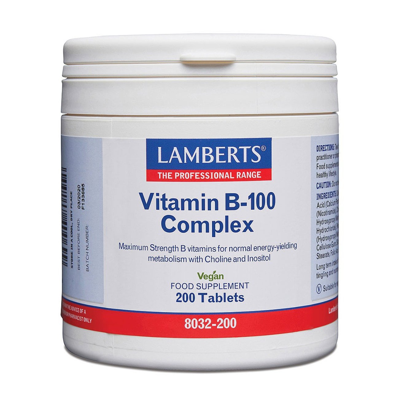 Vitamin B - 100 Complex 60 Tablets [BLACK FRIDAY] - Eco Natural Products - Lamberts - Food Supplement