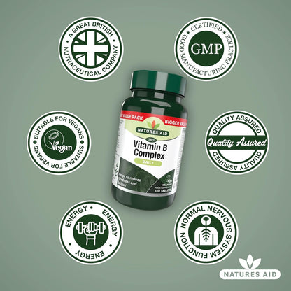 Vitamin B Complex 180 Tablets - Natures Aid - Food supplement - Eco Natural Products