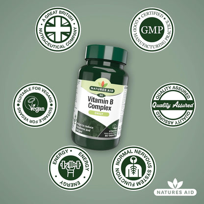 Vitamin B Complex 90 Tablets - Natures Aid - Vitamins & Supplements - Eco Natural Products