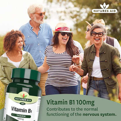 Vitamin B1 Thiamine 100mg 90 Tablets - Natures Aid - Vitamins & Supplements - Eco Natural Products