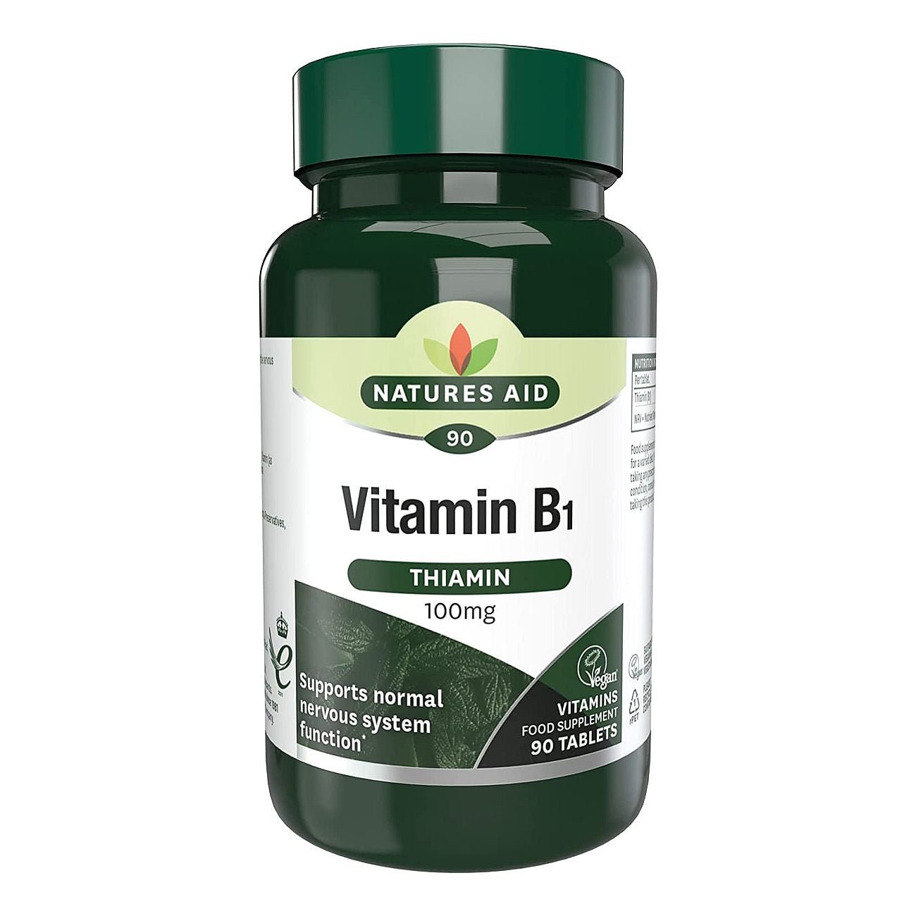 Vitamin B1 Thiamine 100mg 90 Tablets - Natures Aid - Vitamins & Supplements - Eco Natural Products