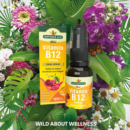 Vitamin B12 1000ug Oral Spray 30ml - Natures Aid - Food Supplements - Eco Natural Products