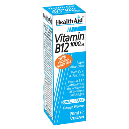 Vitamin B12 (Cyanocobalamin) 1000ug Spray 20ml - HealthAid - Single Vitamins - HealthAid