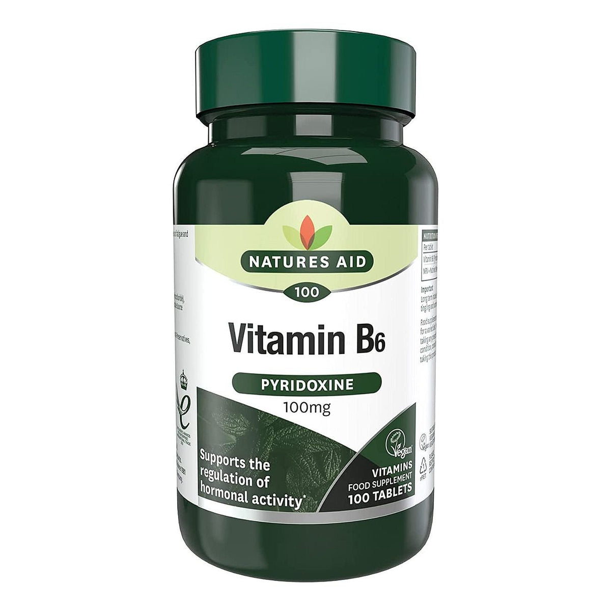 Vitamin B6 High Potency 100mg 100 Tablets - Natures Aid - Vitamins & Supplements - Eco Natural Products