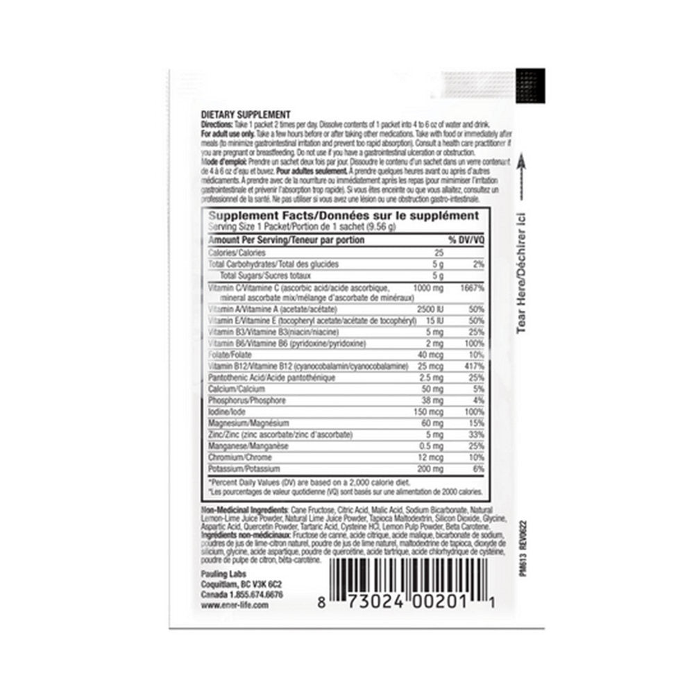 Vitamin C 1000mg Lemon Lime 30 Sachets - Ener - C - Multivitamins - Eco Natural Products