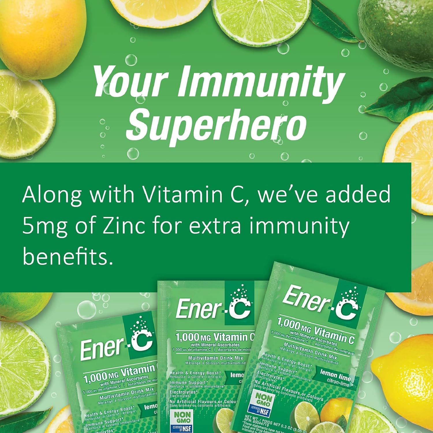 Vitamin C 1000mg Lemon Lime 30 Sachets [BLACK FRIDAY] - Eco Natural Products - Ener - C - Multivitamins