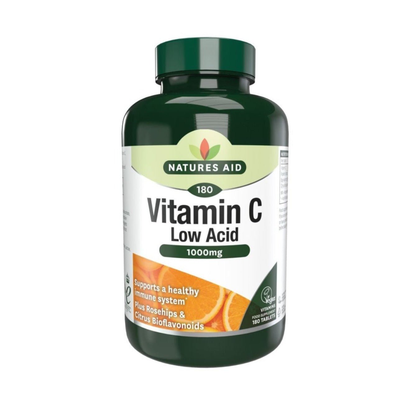 Vitamin C 1000mg Low Acid 180 Tablets - Natures Aid - Vitamins & Supplements - Eco Natural Products