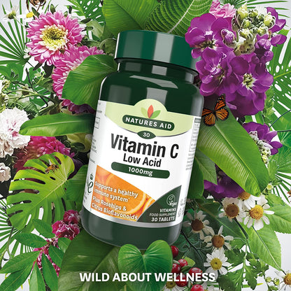 Vitamin C 1000mg Low Acid 30 Tabs - Natures Aid - Vitamins & Supplements - Eco Natural Products