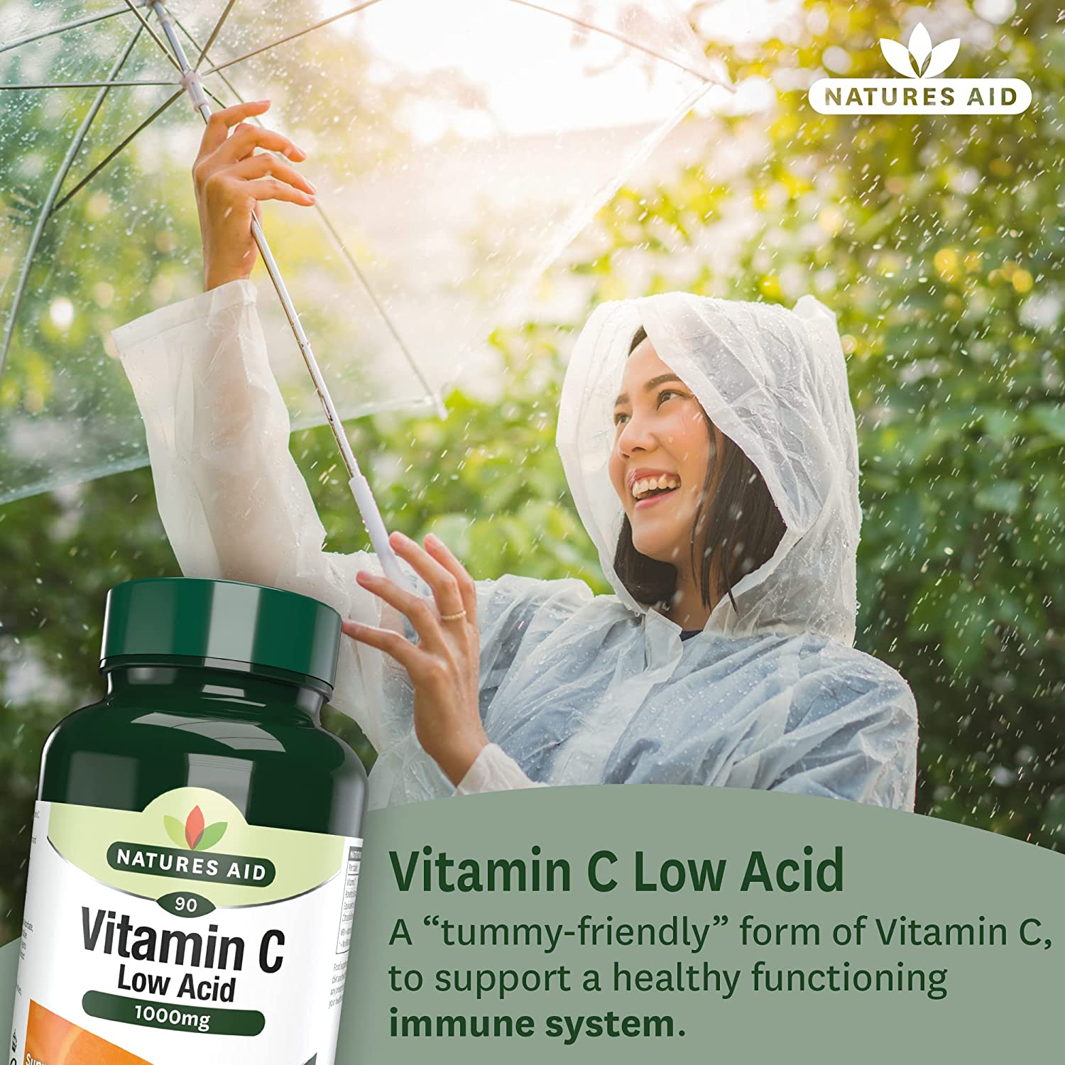 Vitamin C 1000mg Low Acid 90 Tabs - Natures Aid - Vitamins & Supplements - Eco Natural Products