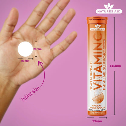Vitamin C Effervescent 1000mg 20 Tablets - Natures Aid - Vitamins & Supplements - Eco Natural Products