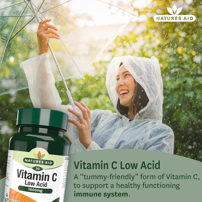 Vitamin C Low Acid 1000mg (30+10) 40 Tablets - Natures Aid - Vitamins & Supplements - Eco Natural Products