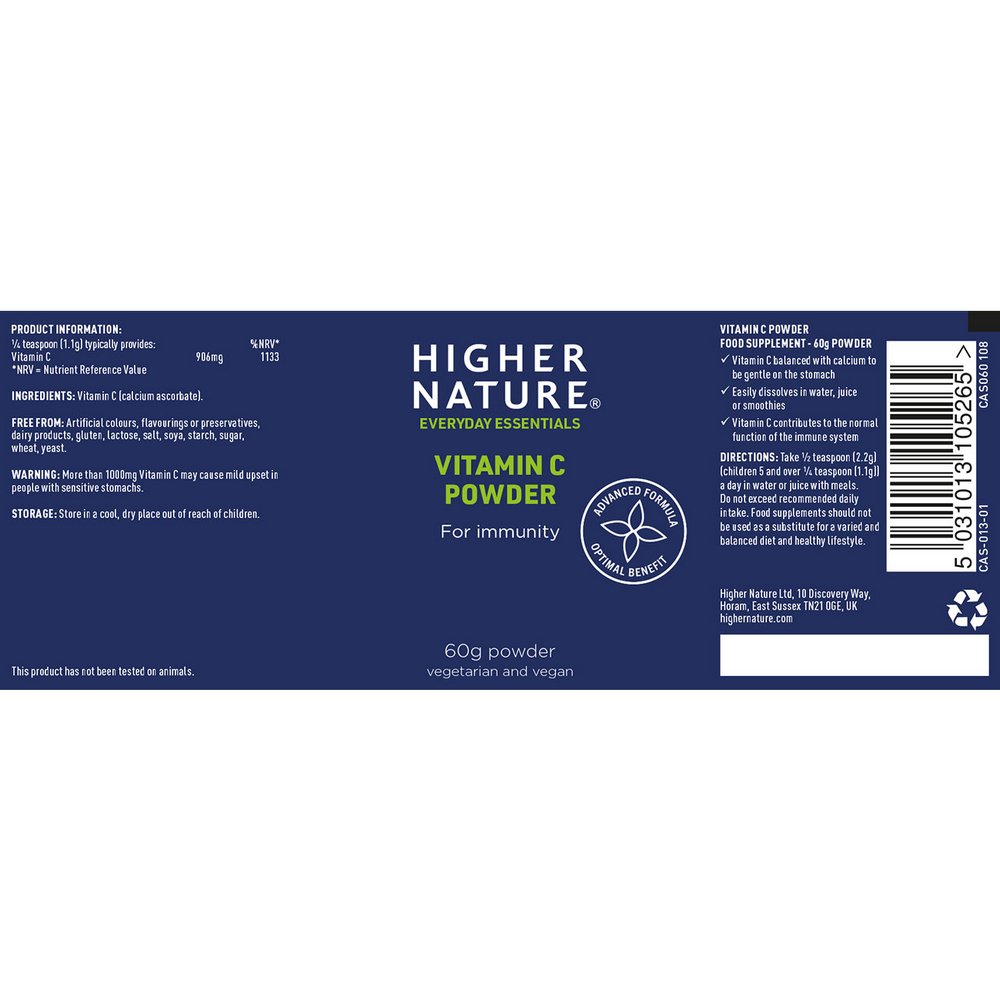 Vitamin C Powder 60g - Higher Nature - Vitamin - Eco Natural Products