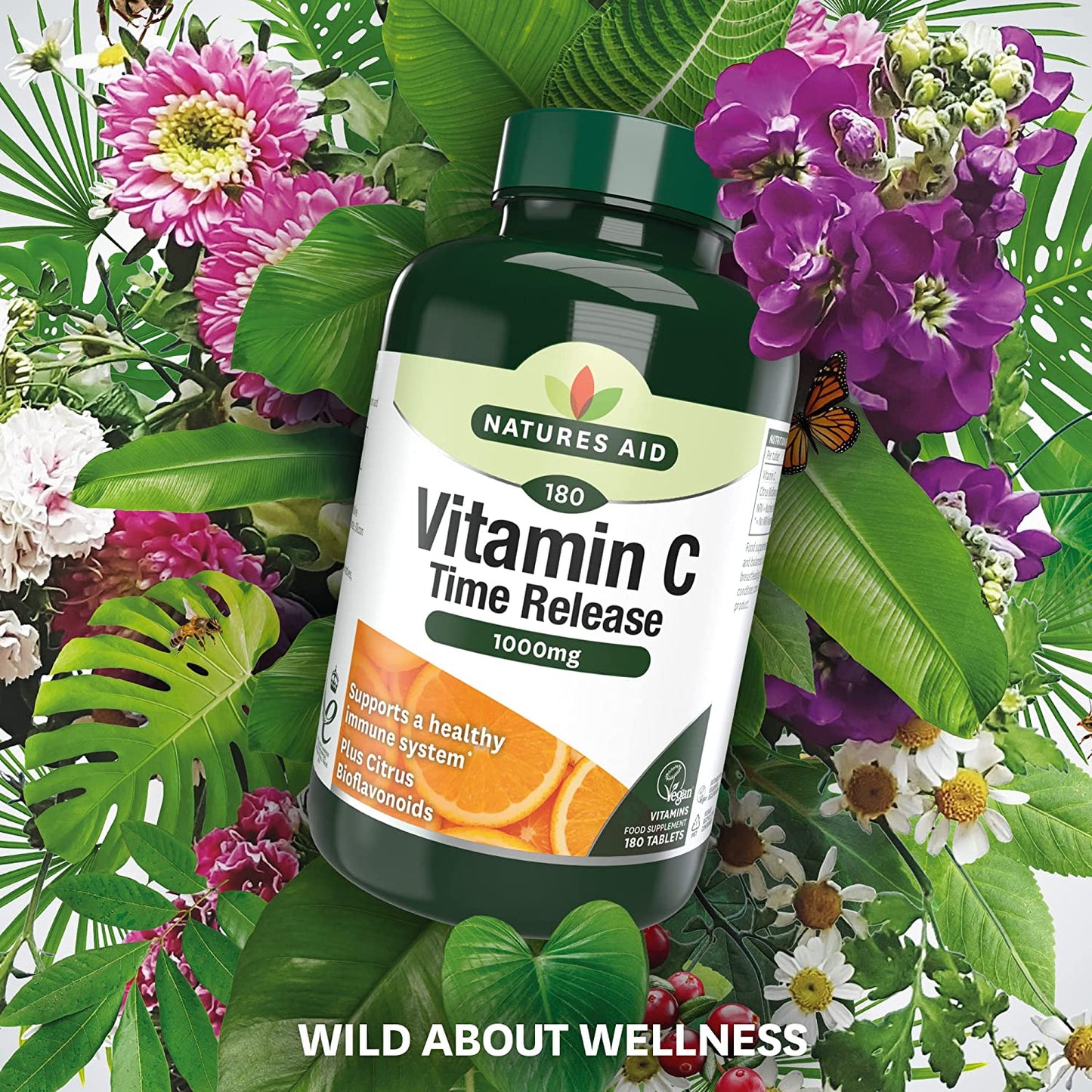 Vitamin C Time Relaease 1000mg 180 Tablets - Natures Aid - Vitamins & Supplements - Eco Natural Products