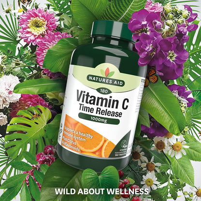 Vitamin C Time Relaease 1000mg 180 Tablets - Natures Aid - Vitamins & Supplements - Eco Natural Products