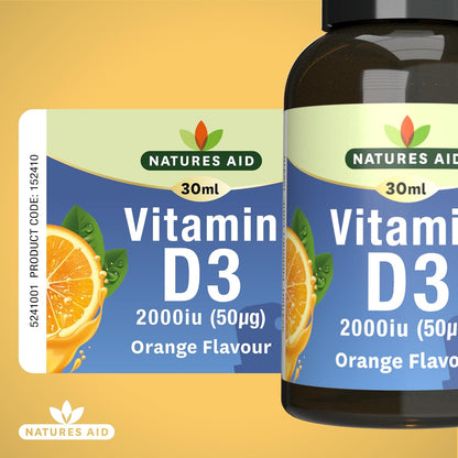 Vitamin D3 2000 iu Oral Spray 30ml - Natures Aid - Food Supplements - Eco Natural Products