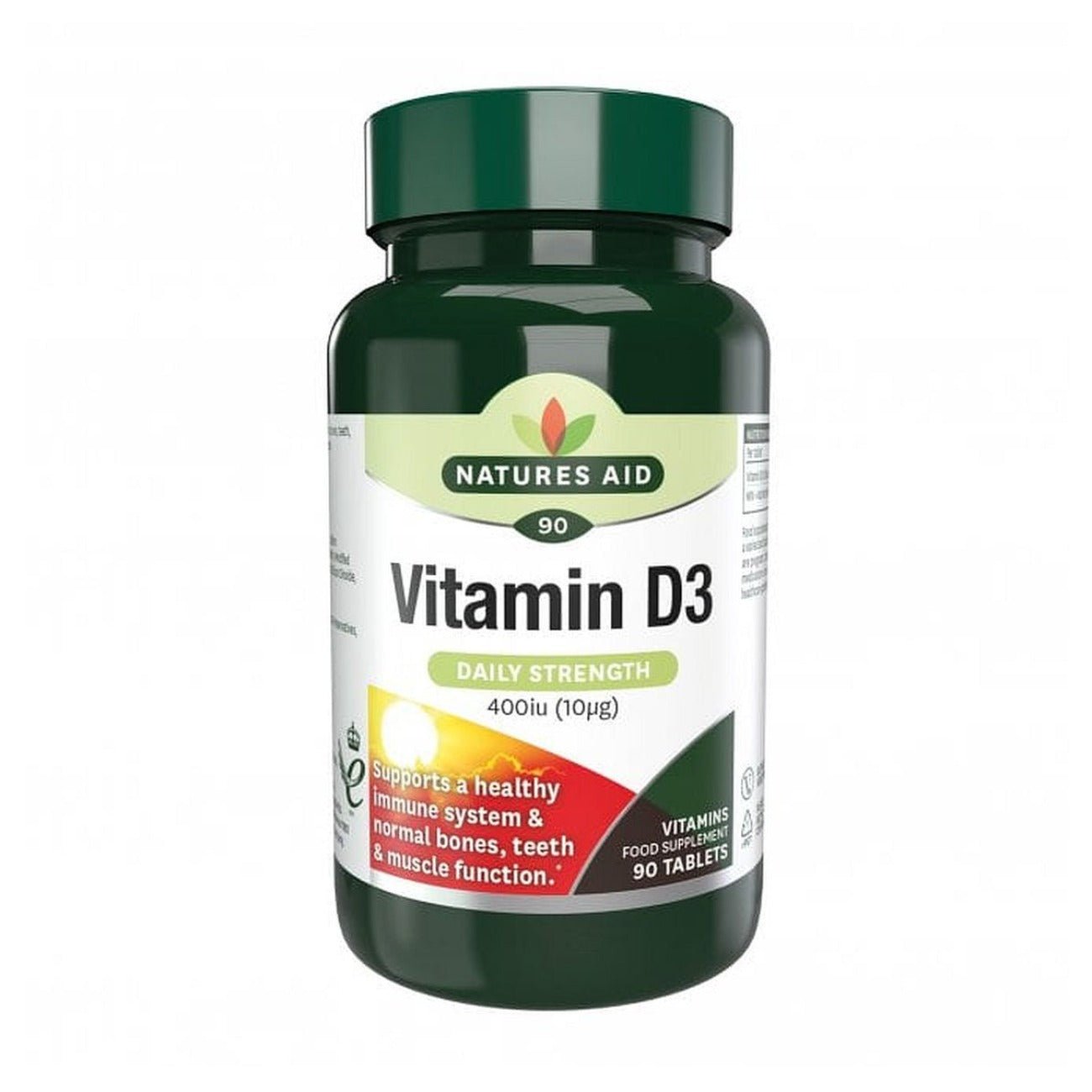 Vitamin D3 400iu 90 Tablets - Natures Aid - Vitamins & Supplements - Eco Natural Products