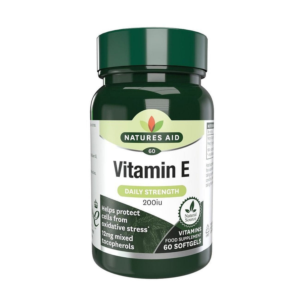 Vitamin E 200iu 60 Softgels - Natures Aid - Vitamins & Supplements - Eco Natural Products