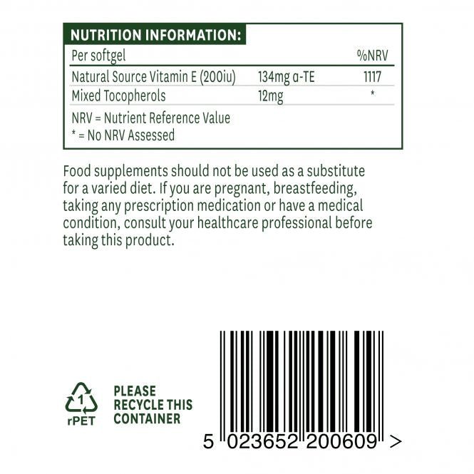 Vitamin E 200iu 60 Softgels - Natures Aid - Vitamins & Supplements - Eco Natural Products