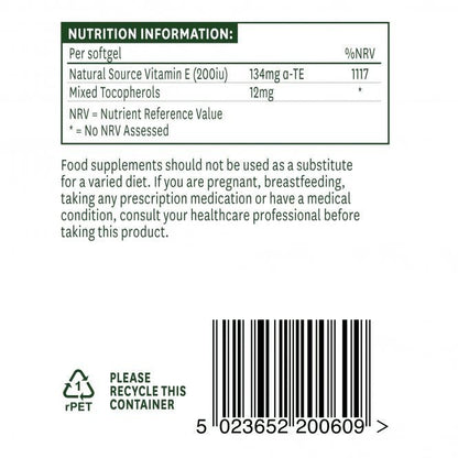 Vitamin E 200iu 60 Softgels - Natures Aid - Vitamins & Supplements - Eco Natural Products