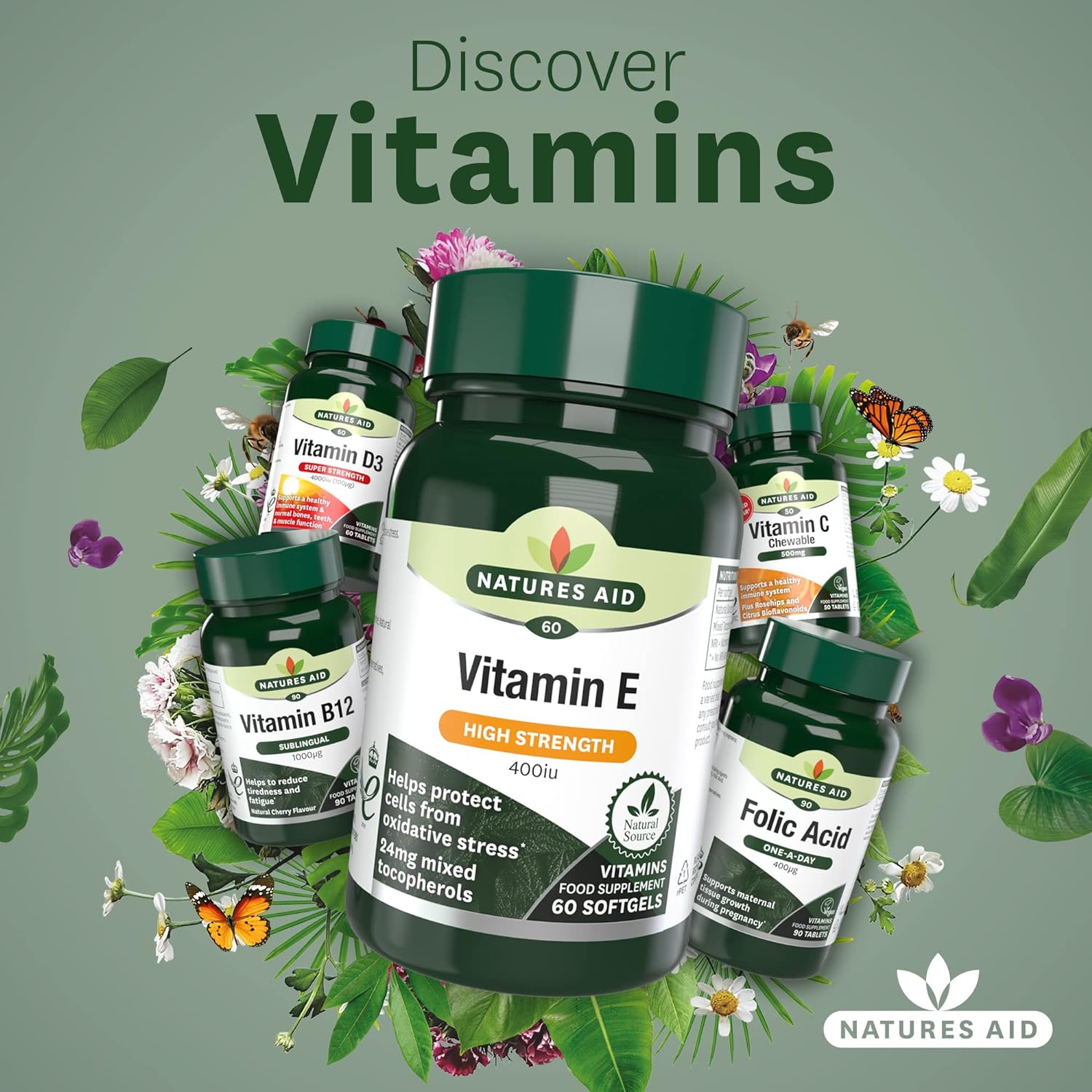 Vitamin E 400iu 60 Softgels - Natures Aid - Vitamins & Supplements - Eco Natural Products